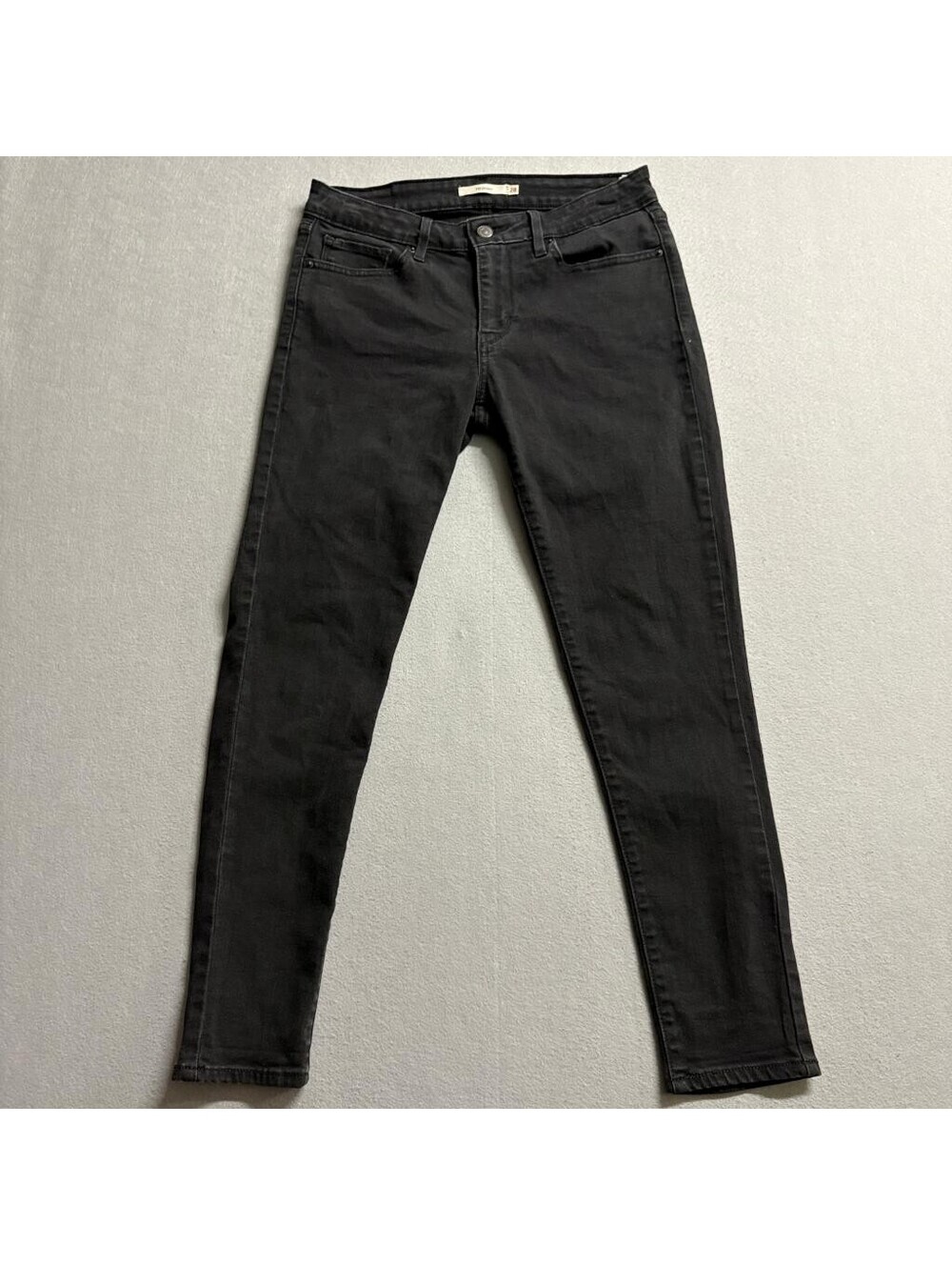 Levis 711 Skinny Jeans Womens 28 Black Denim Stretch WaterLess Mid Rise